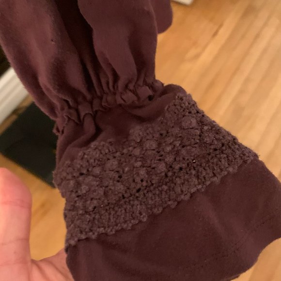 Cottage core milk maid style brown long-sleeve shirt - Picture 2 of 2